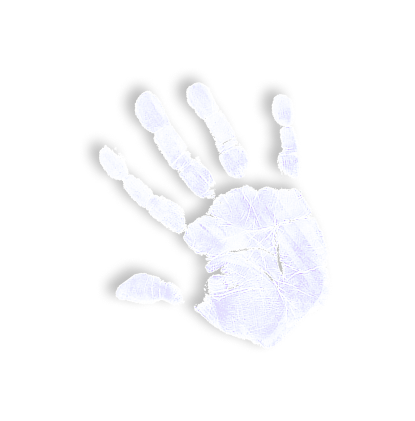 White handprint mark